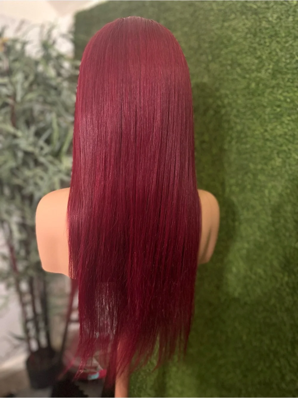 13x4 99jWomen’s Straight Burgundy 18 inch 250% Density Hair - 100% human hair
